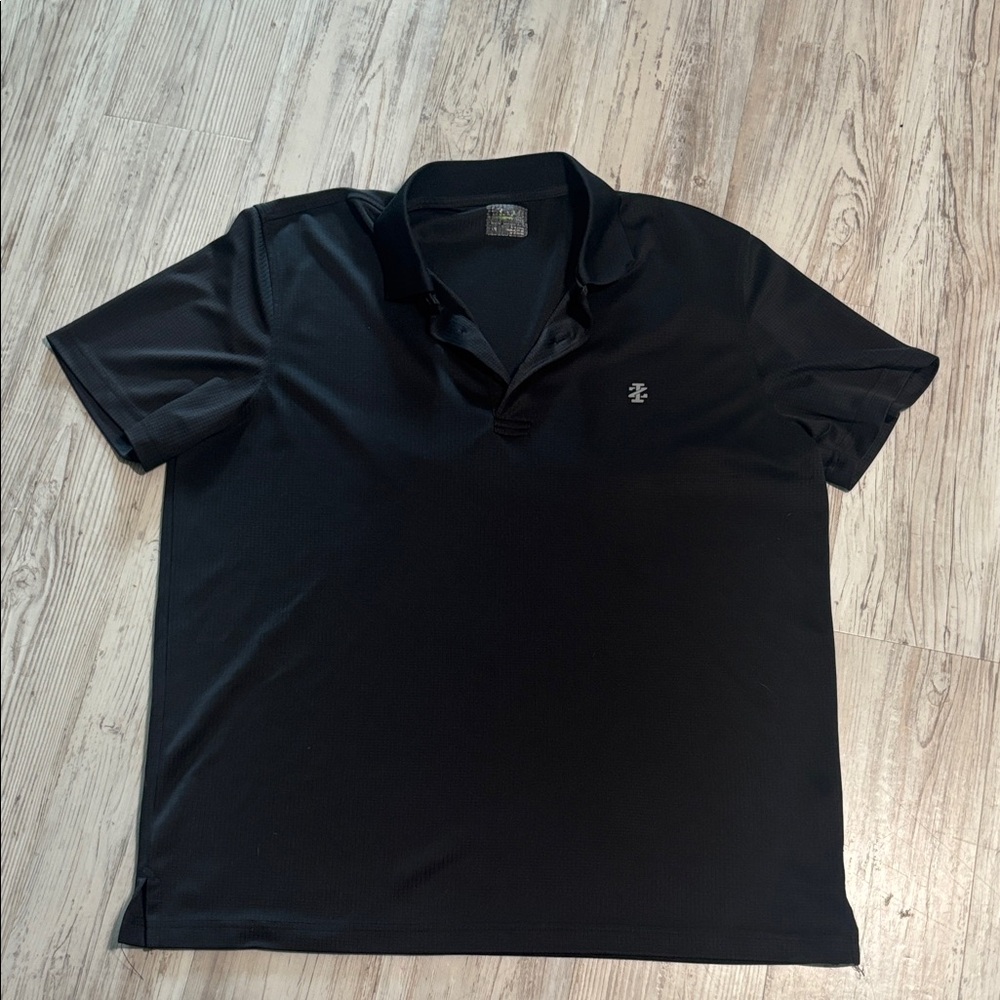 Izod Men's Black Short-Sleeve Polo with Small Logo